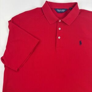 Ralph Lauren Polo Golf Mens Red Pima Cotton Short Sleeve Polo Shirt XL